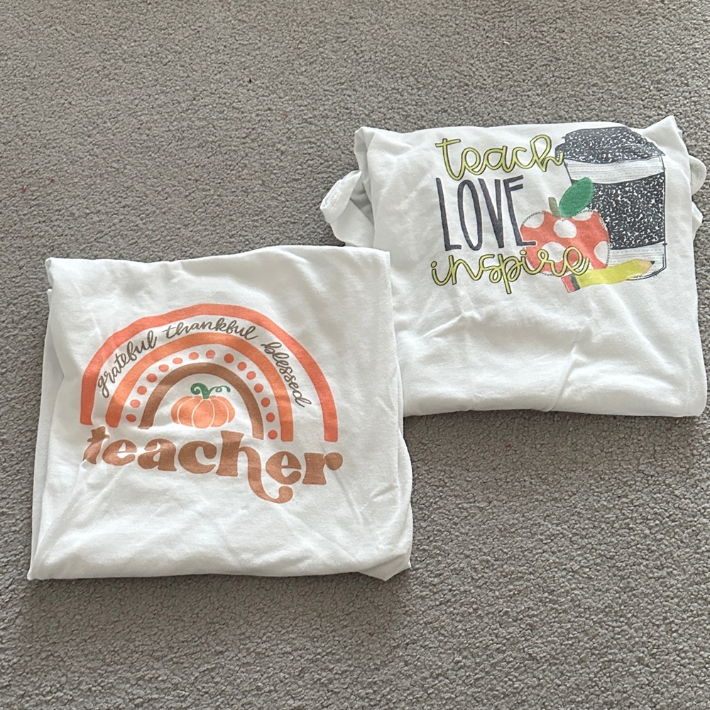 Jerzees White Teacher Graphic Tees